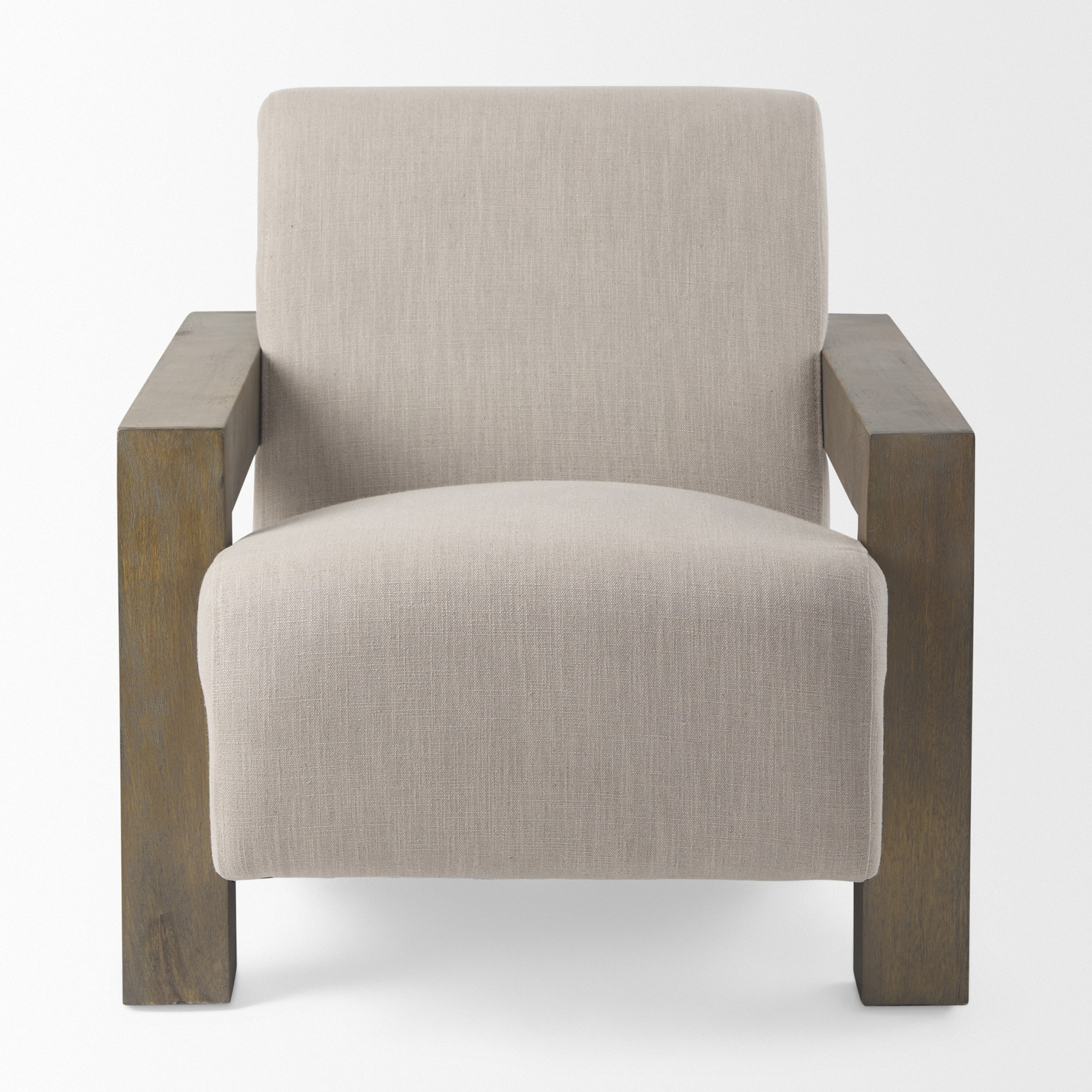 Mickler & Co. Savorez II Beige Accent Chair Wood Frame