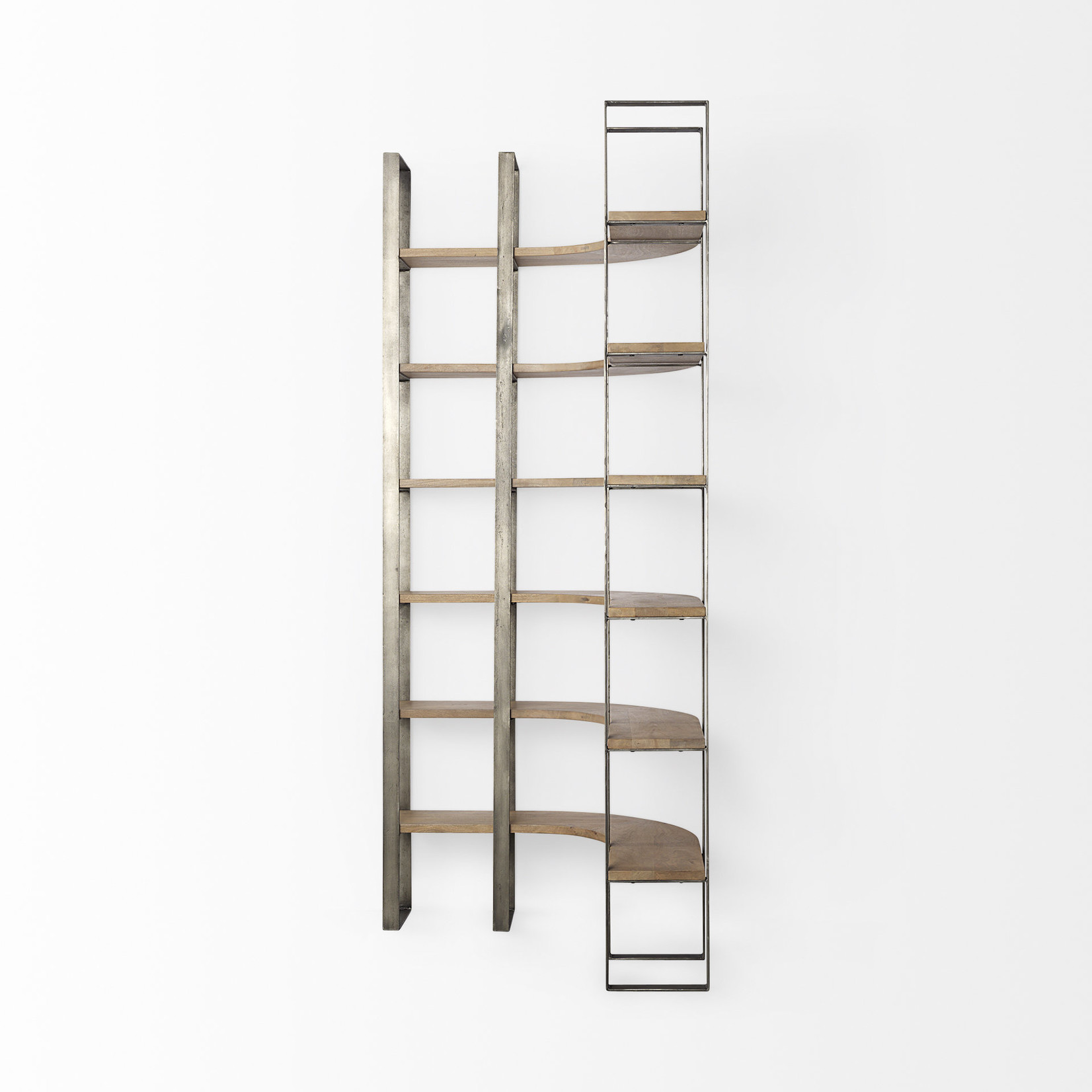 Mickler & Co. Tarn Wood & Nickel 6 Tier Shelving Unit