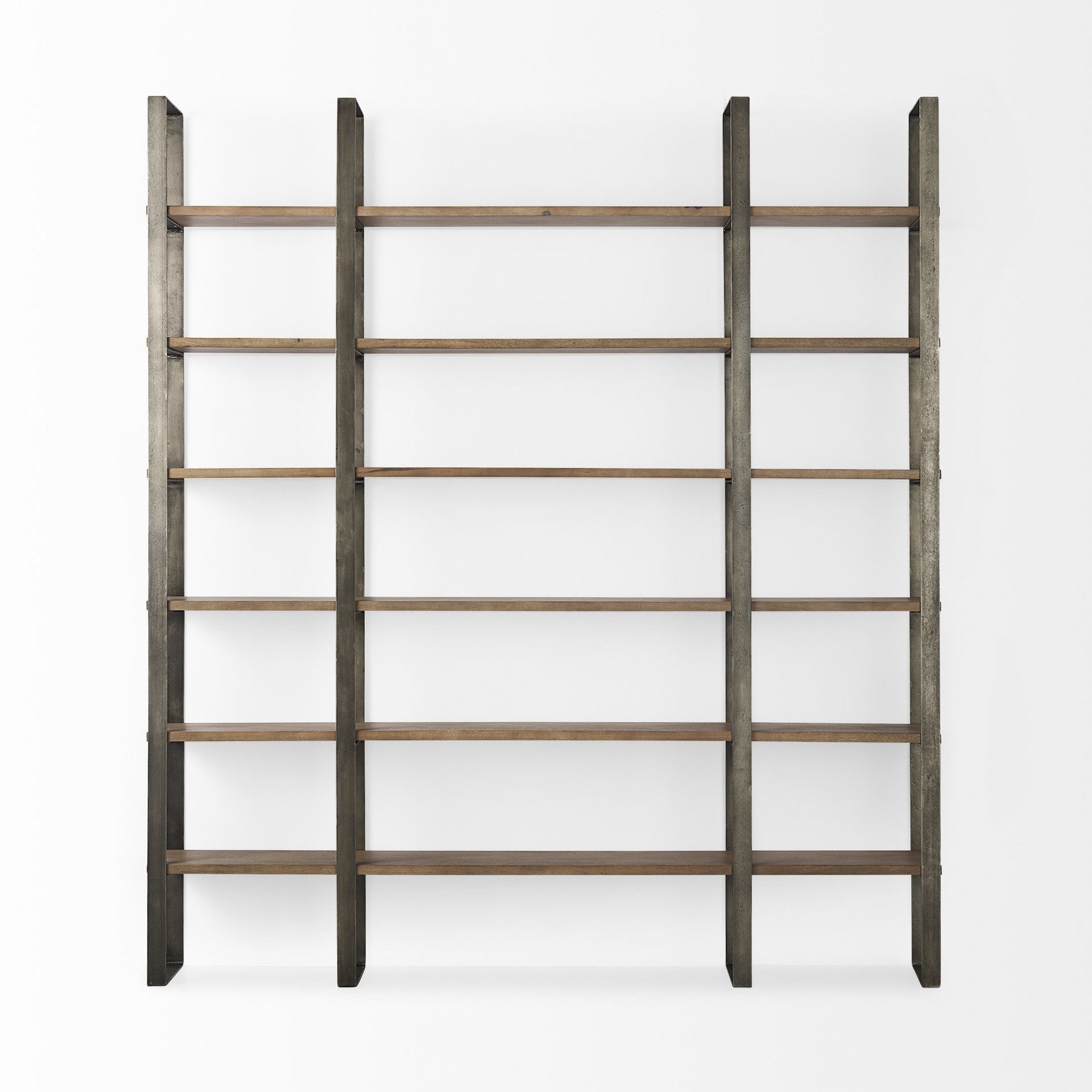 Mickler & Co. Talve Wood & Nickel 6 Tier Shelving Unit