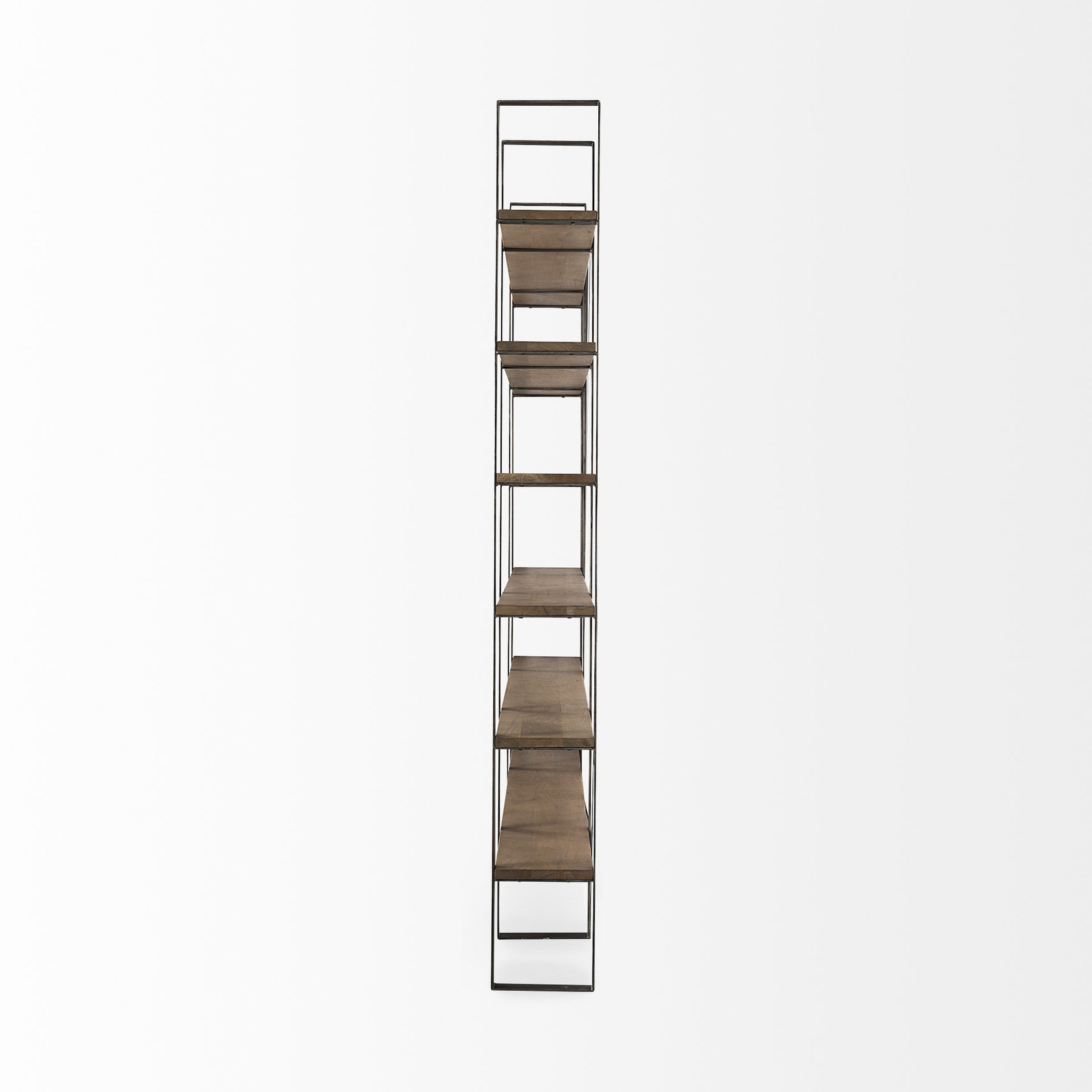 Mickler & Co. Talve Wood & Nickel 6 Tier Shelving Unit