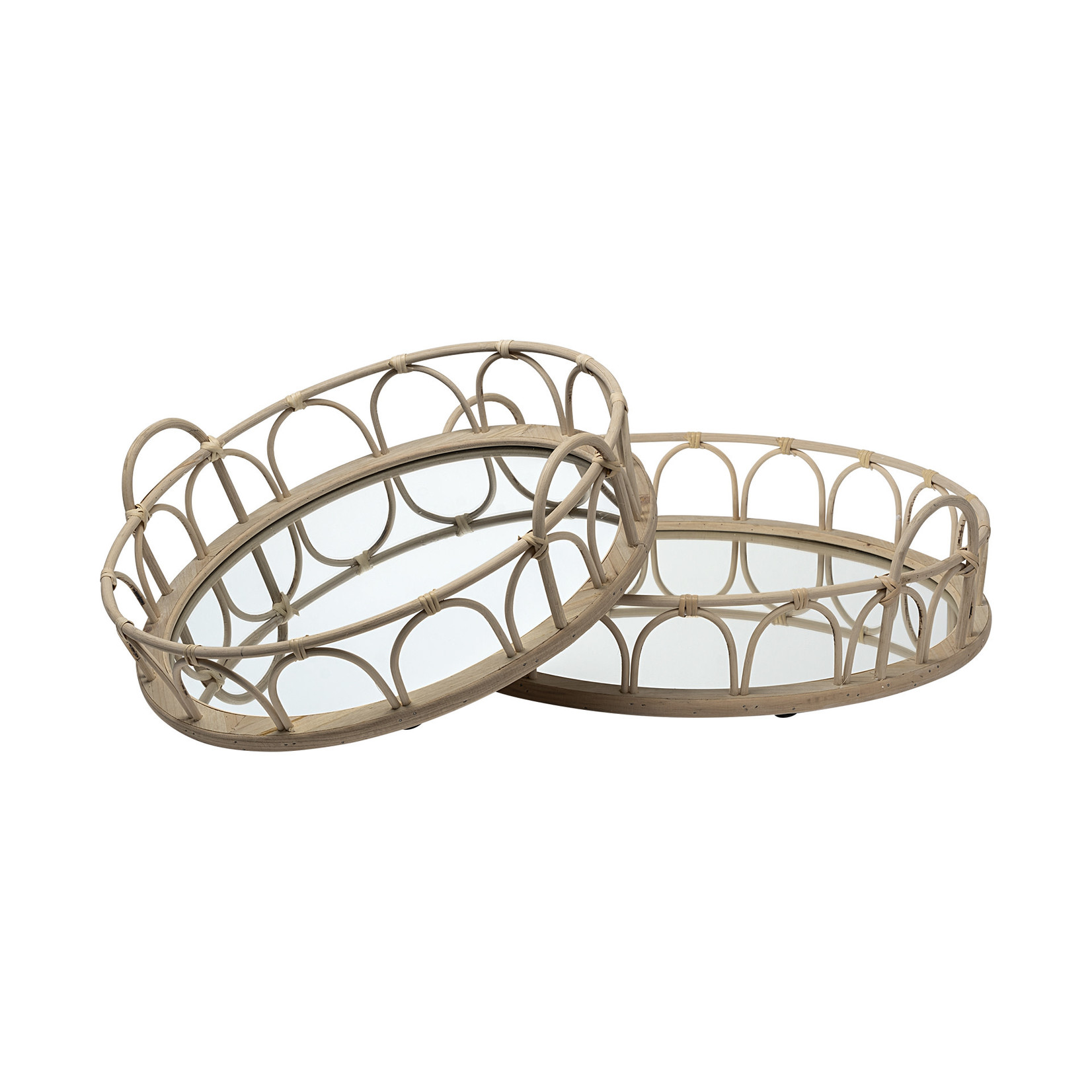 Mickler & Co. Lora Natural Mirror Nesting Trays