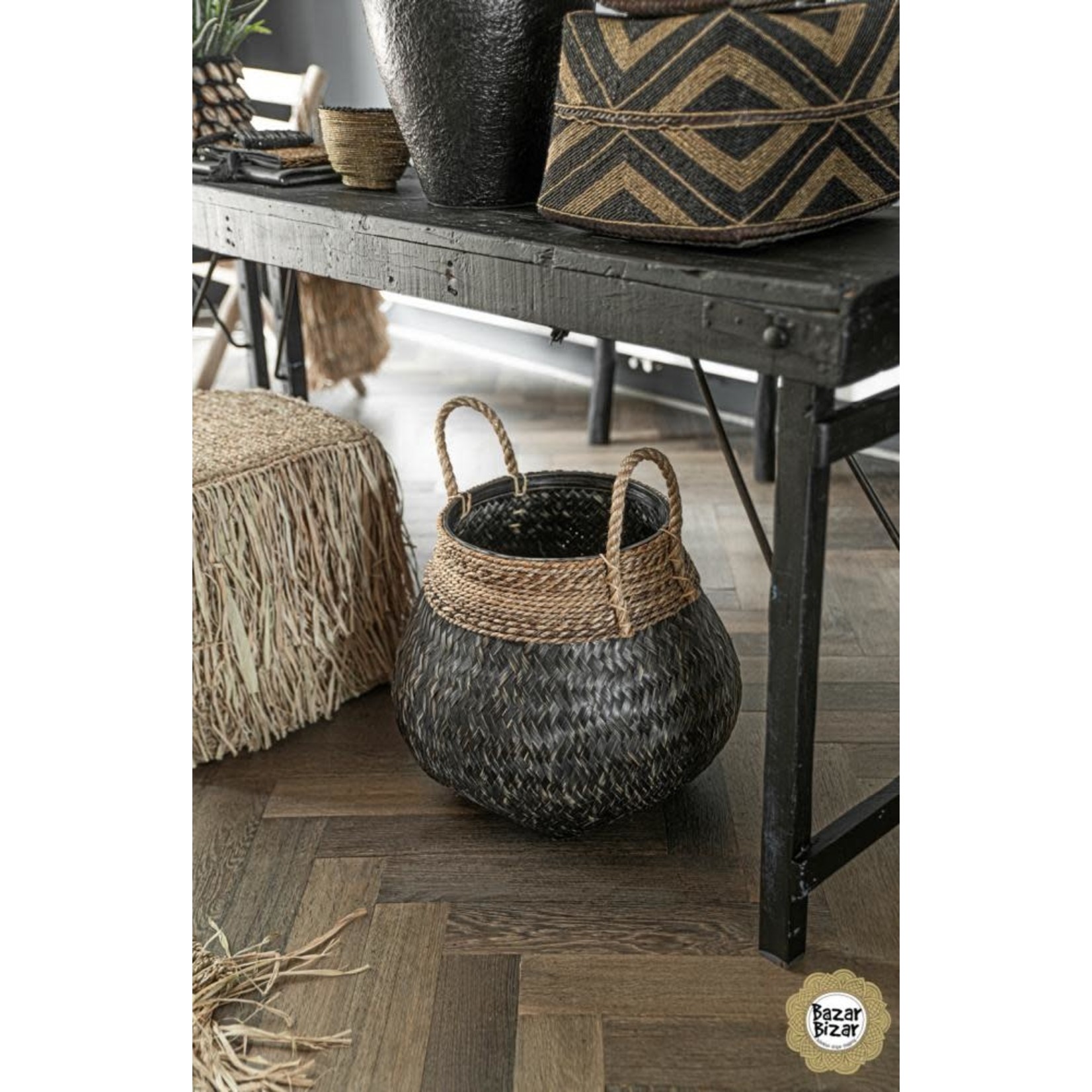 Bali Floor Basket Black