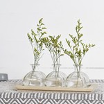 Mickler & Co. Wood Tray Set of 3 Vases