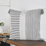 Mickler & Co. Grey & White Striped Pillow