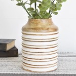 Mickler & Co. White Wood Carved Vase