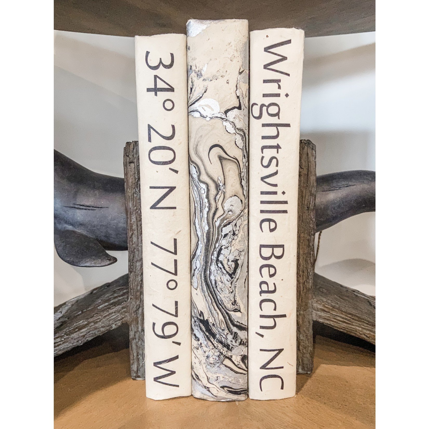 Mickler & Co. Decorative Books Set of 2- Wrightsville Beach Coordinates