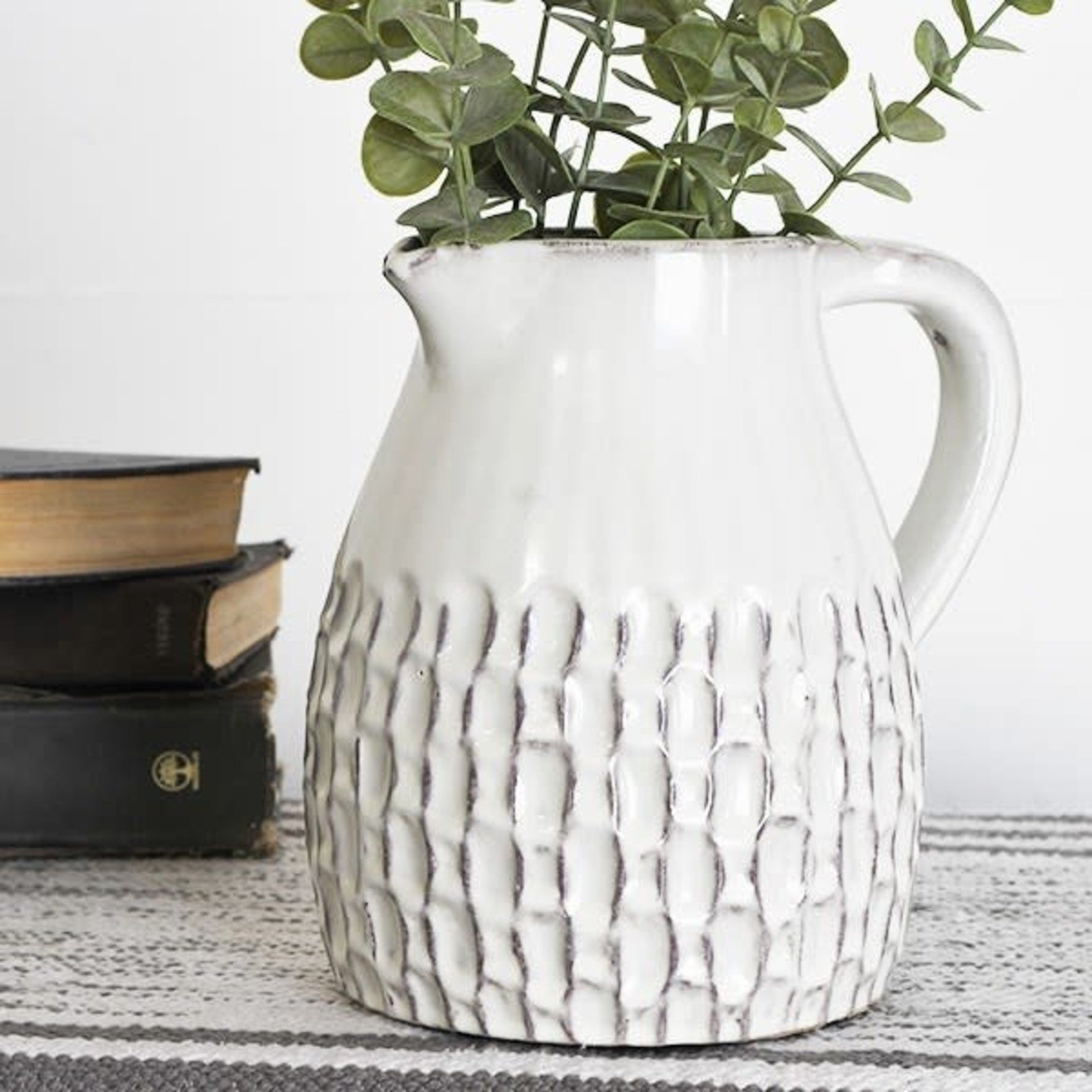 Mickler & Co. White Textured Pitcher