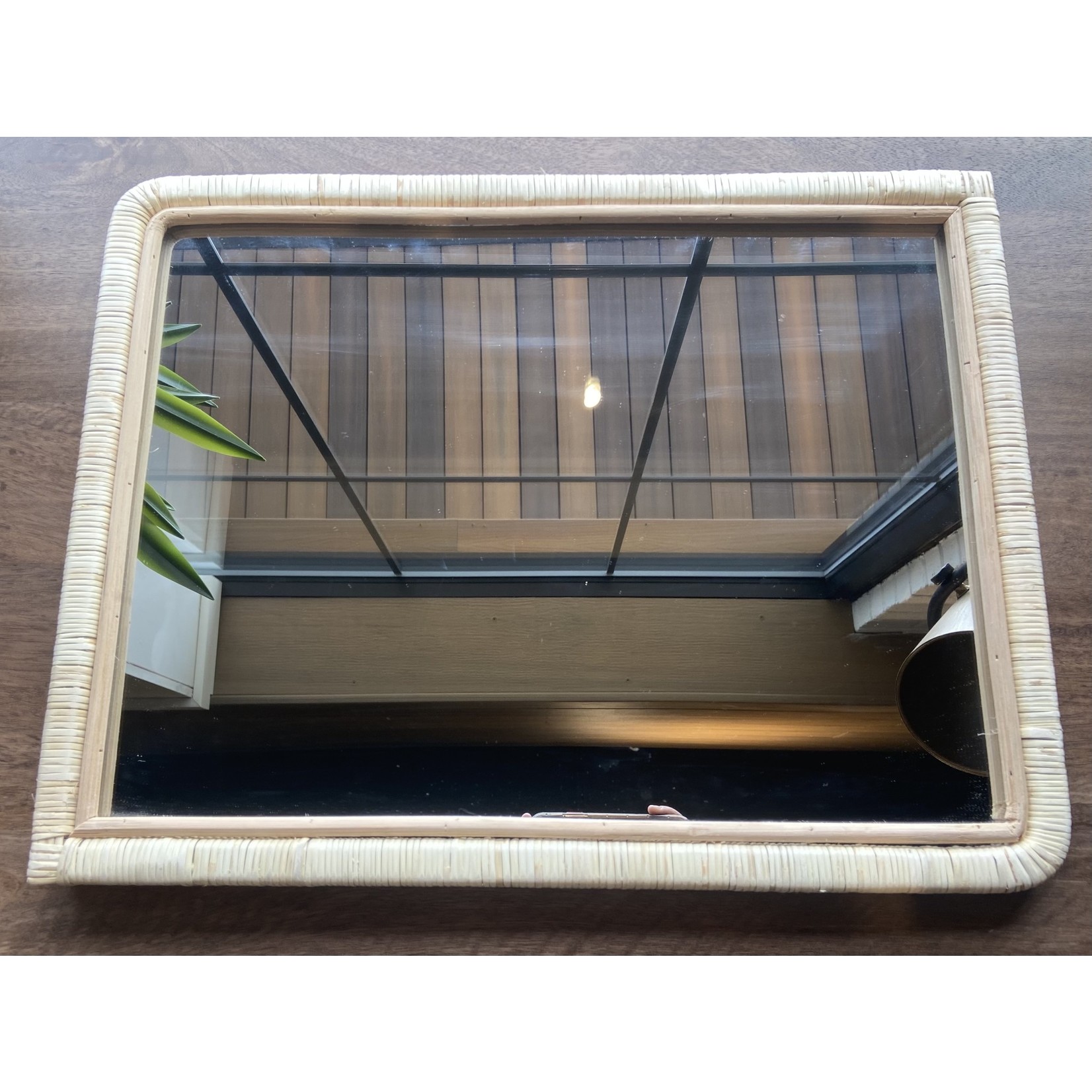 Mickler & Co. Natural Wicker Square Mirror