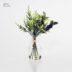 Mickler & Co. Faux Herbs in clear Glass Vase