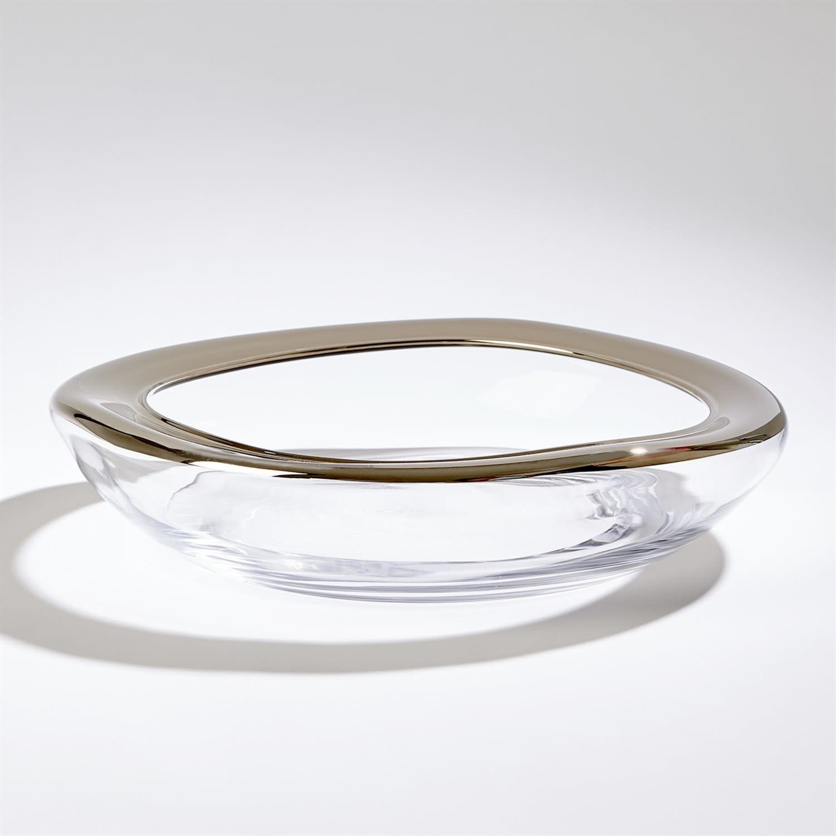 Mickler & Co. Organic Glass Bowl Platinum Rim