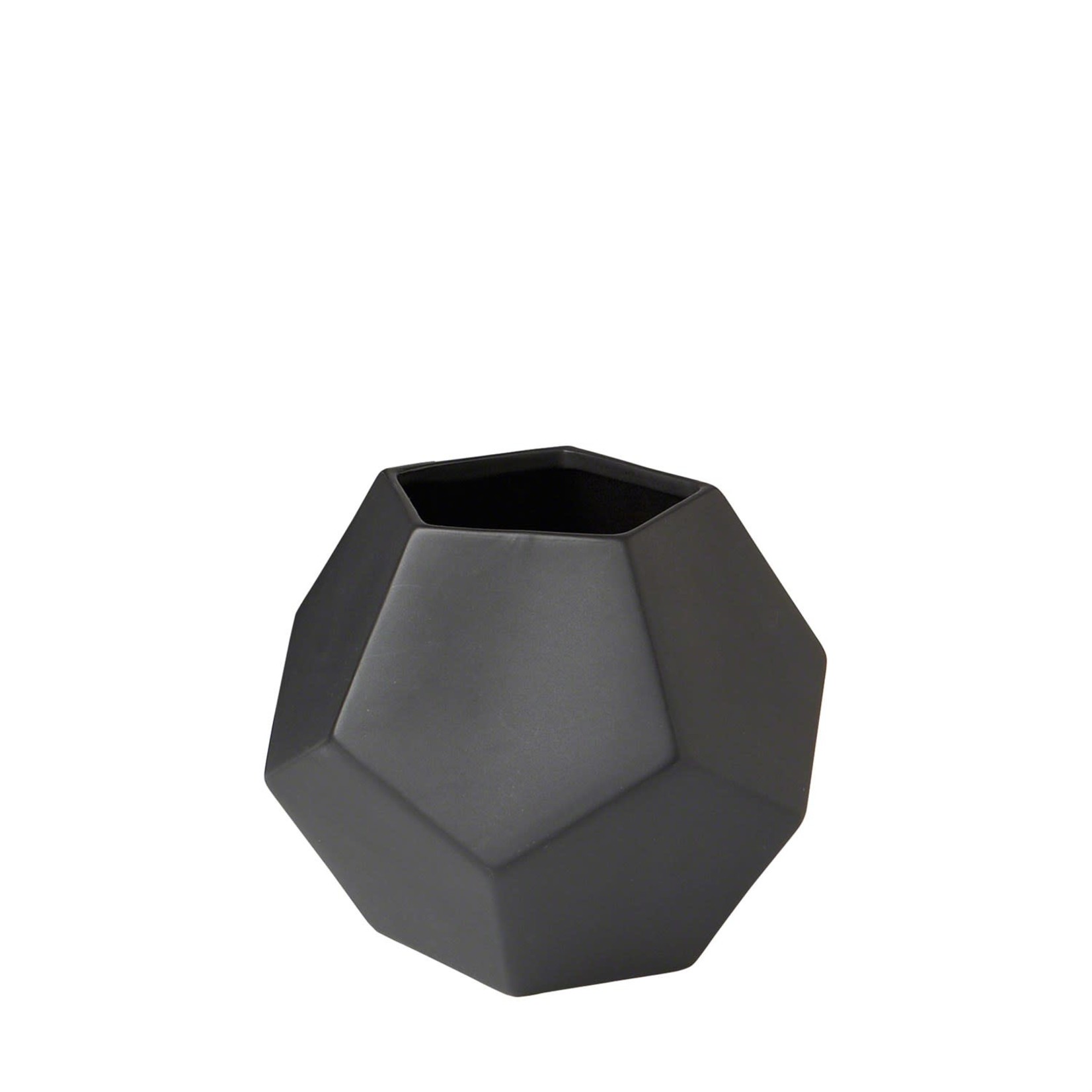 Mickler & Co. Matte Black Faceted Vase