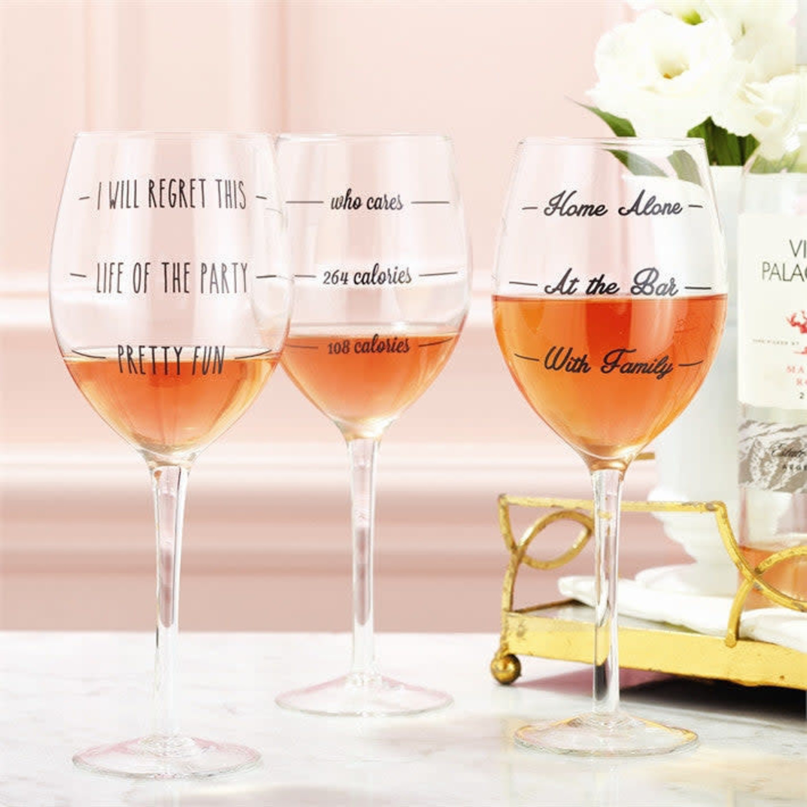 Two's Company Wine Not Wine Glass