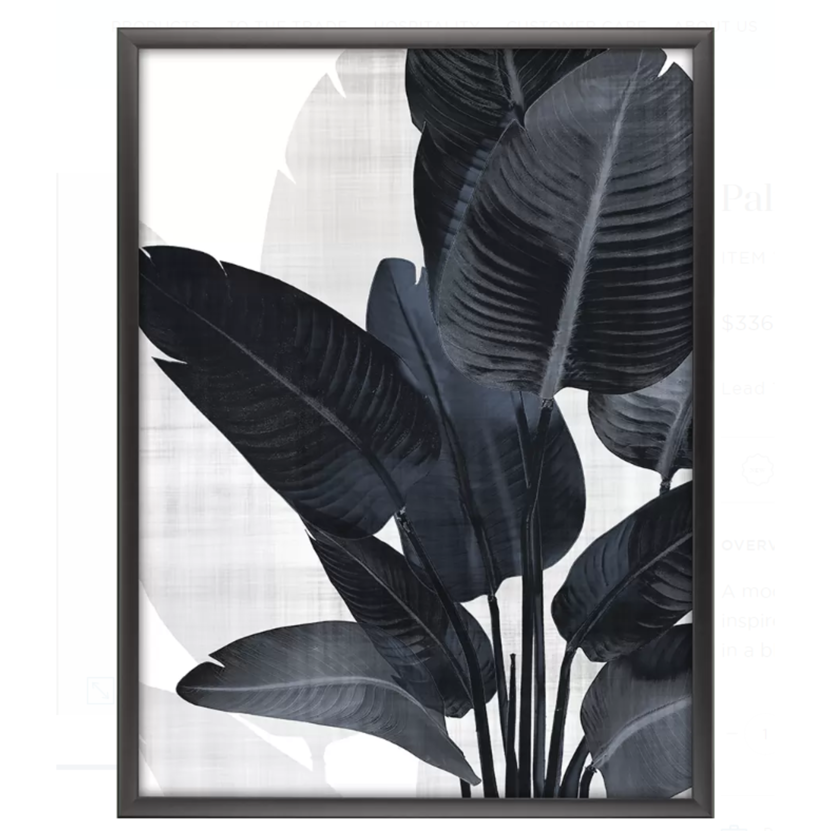 Mickler & Co. Black Palm Artwork