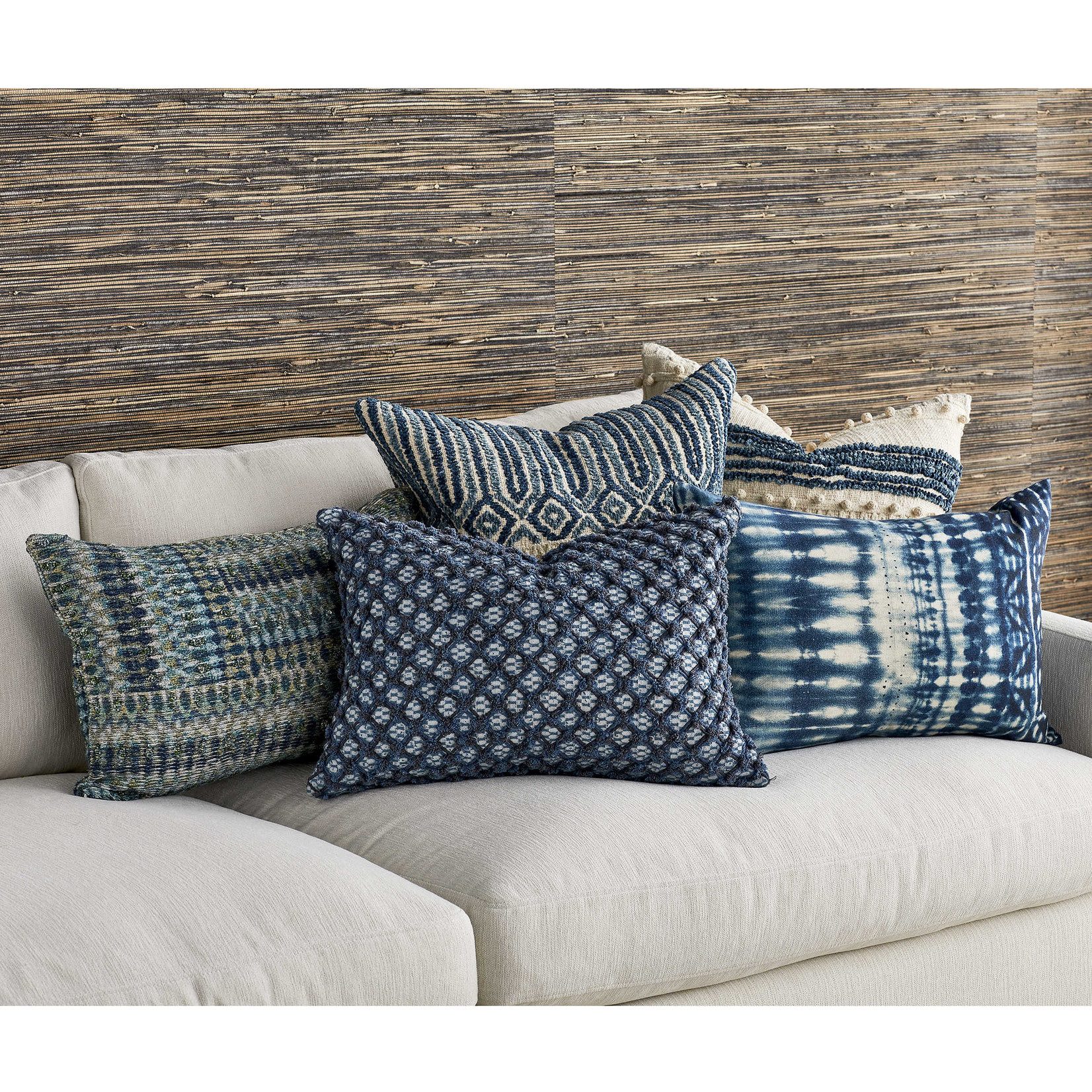 Mickler & Co. Brittney Blue Tie Dye Lumbar Pillow