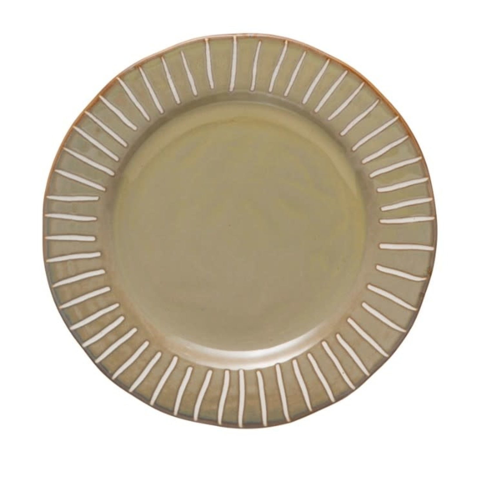 Mickler & Co. Debossed Sage Green Salad Plate