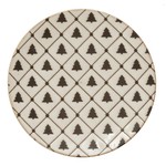 Creative Co-op Holiday Small Plate w/ Tree Pattern