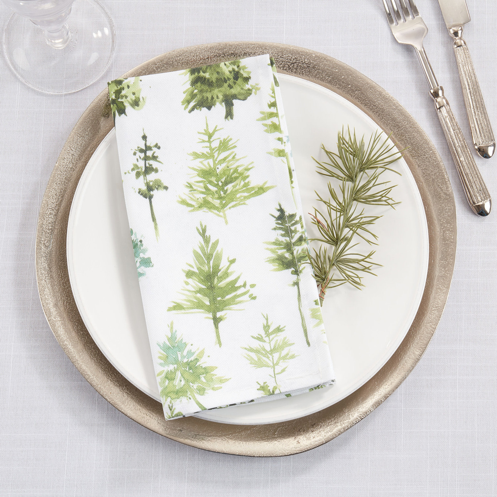 Saro Cloth Napkin w/ Trees- Set of 4
