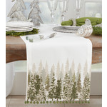 Saro Pine Tree Holiday Table Runner