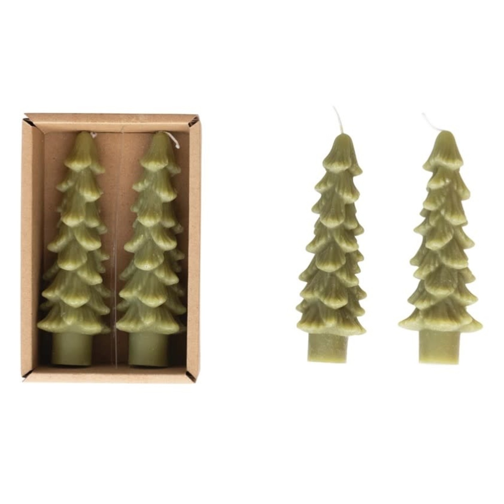 Mickler & Co. Tree Shaped Taper Candle- Set of 2