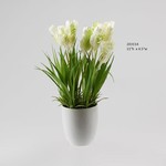Mickler & Co. Faux Parrot Tulips in White Pot
