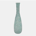 Mickler & Co. Teal Mosaic Vase