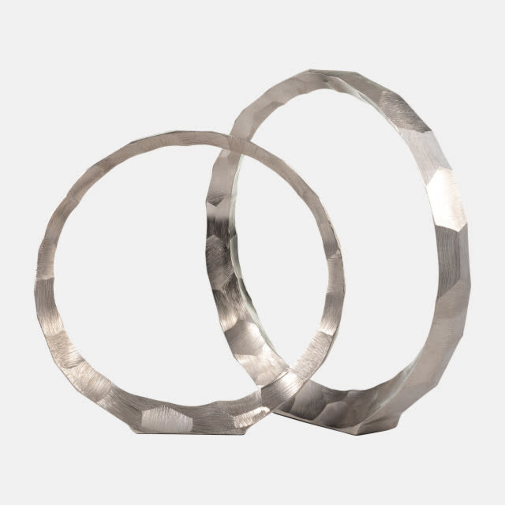 Mickler & Co. Metal Hammered Circle Sculpture - Set of 2