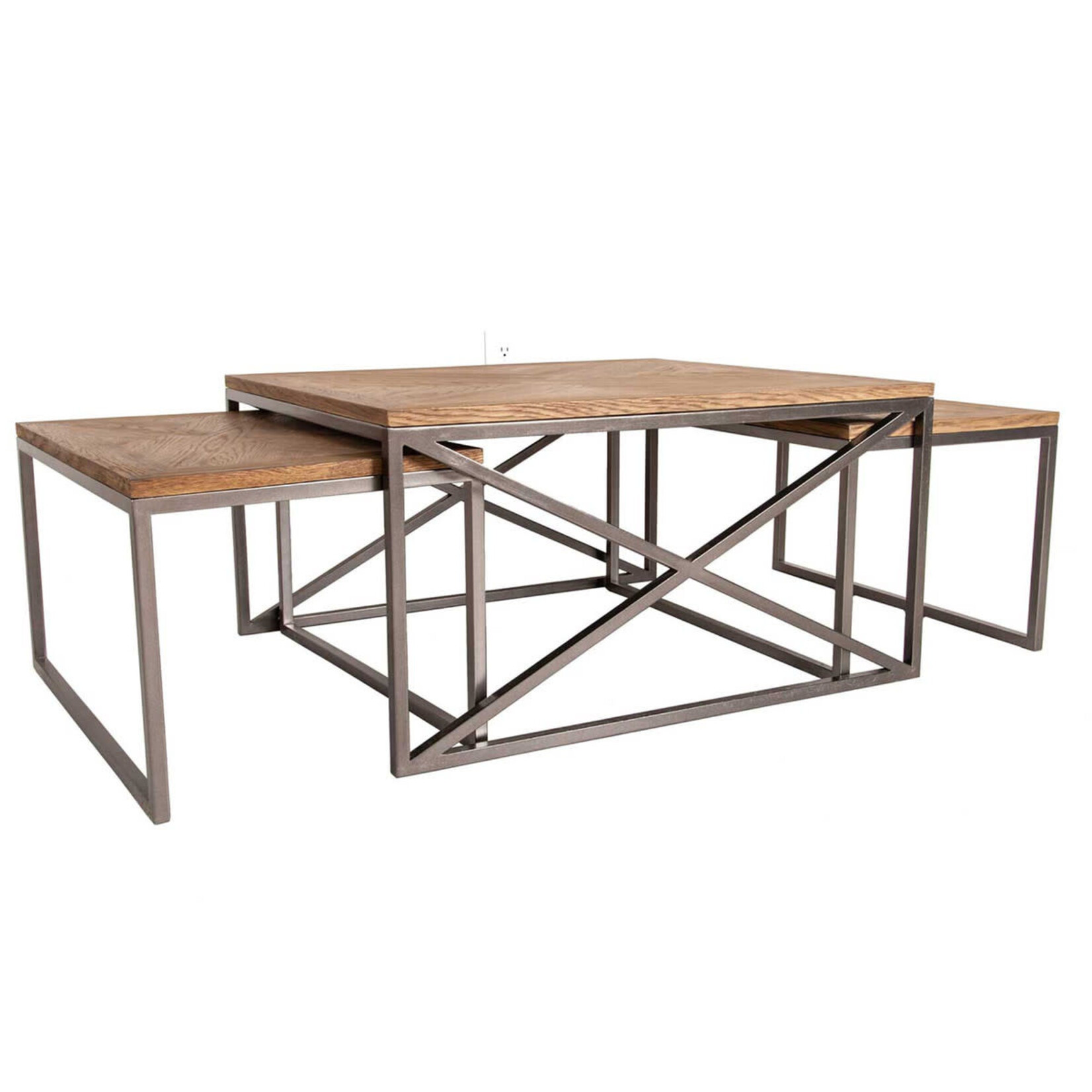Mickler & Co. Iron & Wood Coffee Table Set