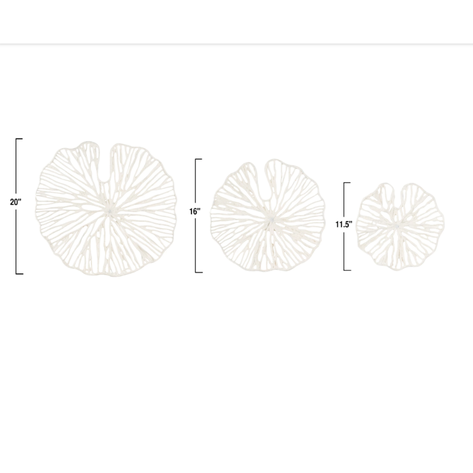 Creative Co-op Handmade Sculpted Coral Wall Decor - Set of 3