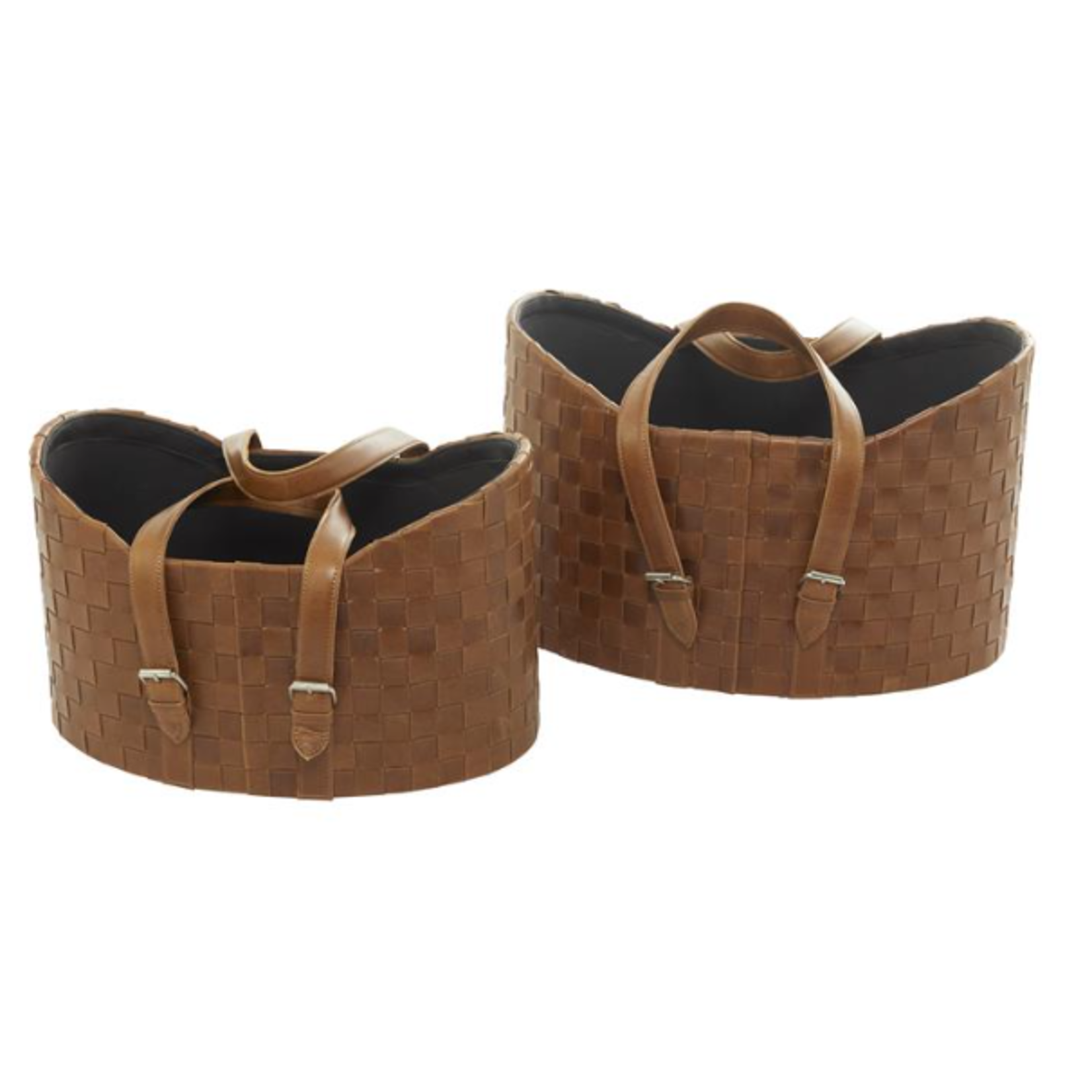 UMA Home Decor Brown Leather Basket