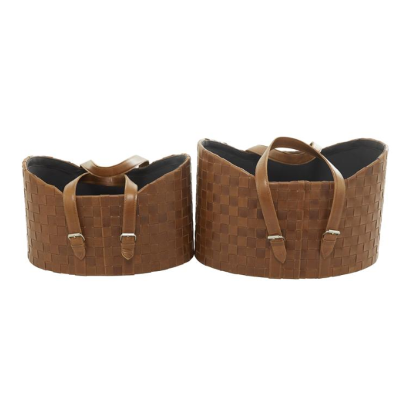 Mickler & Co. Brown Leather Basket