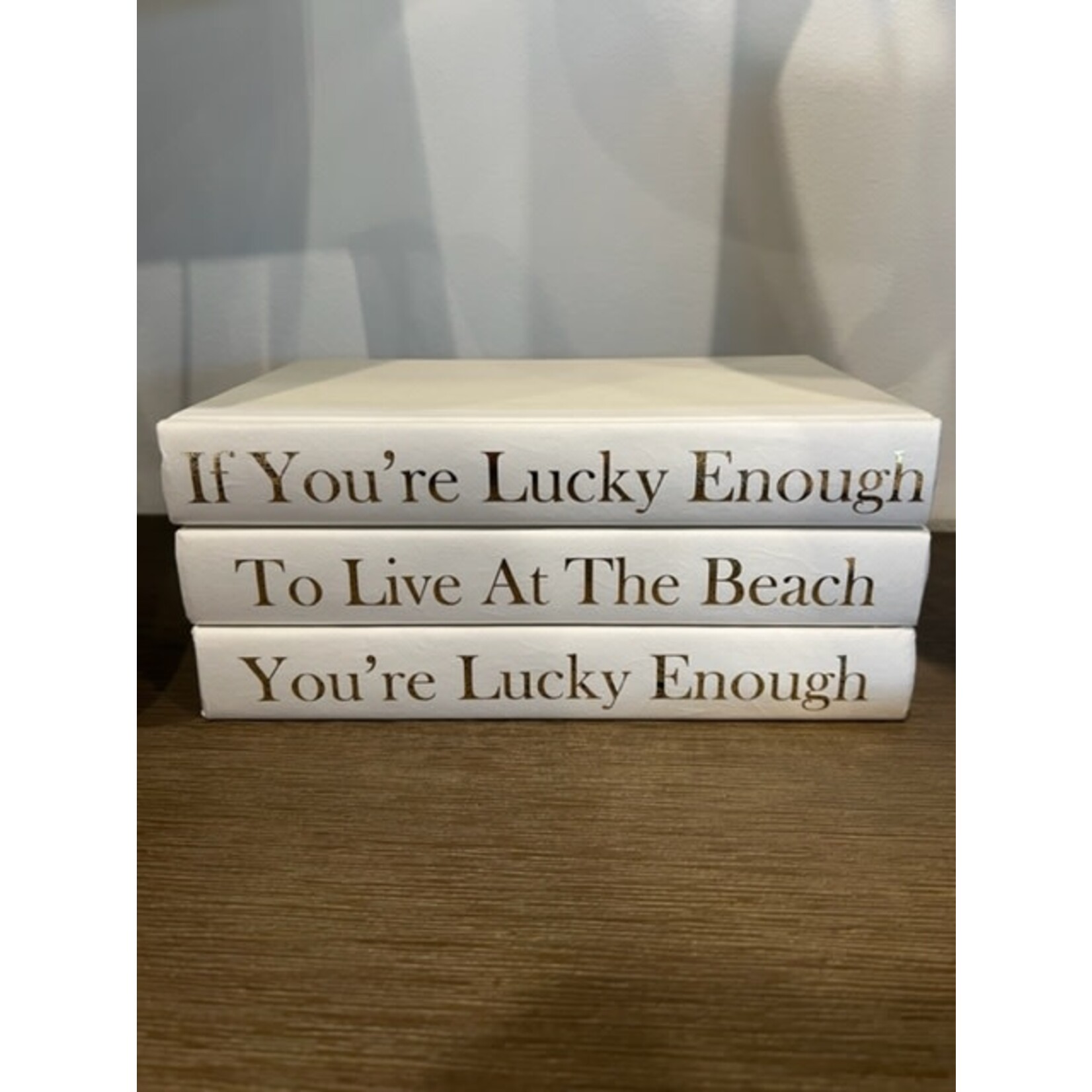 Mickler & Co. "If You're Lucky Enough To Live At The Beach" Decorative Book Stack