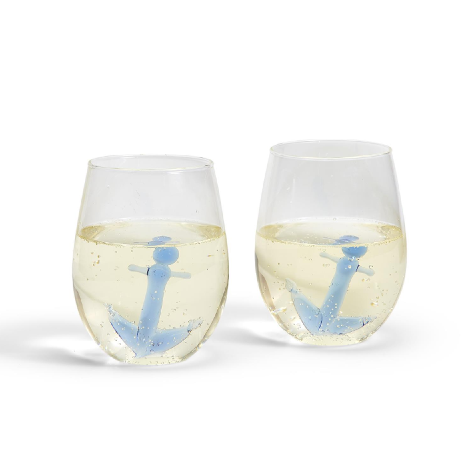 Two's Company Anchor Wine Glass