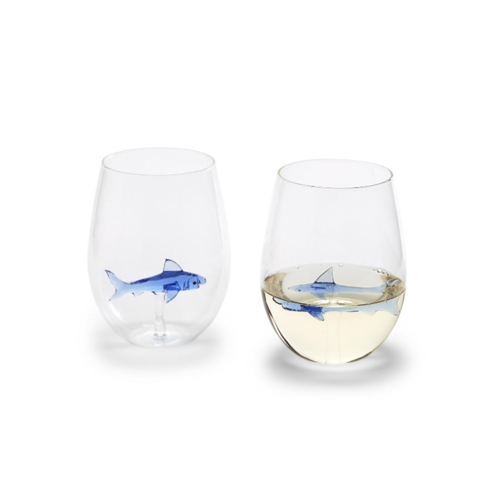 Mickler & Co. Great White Shark Stemless Wine Glass