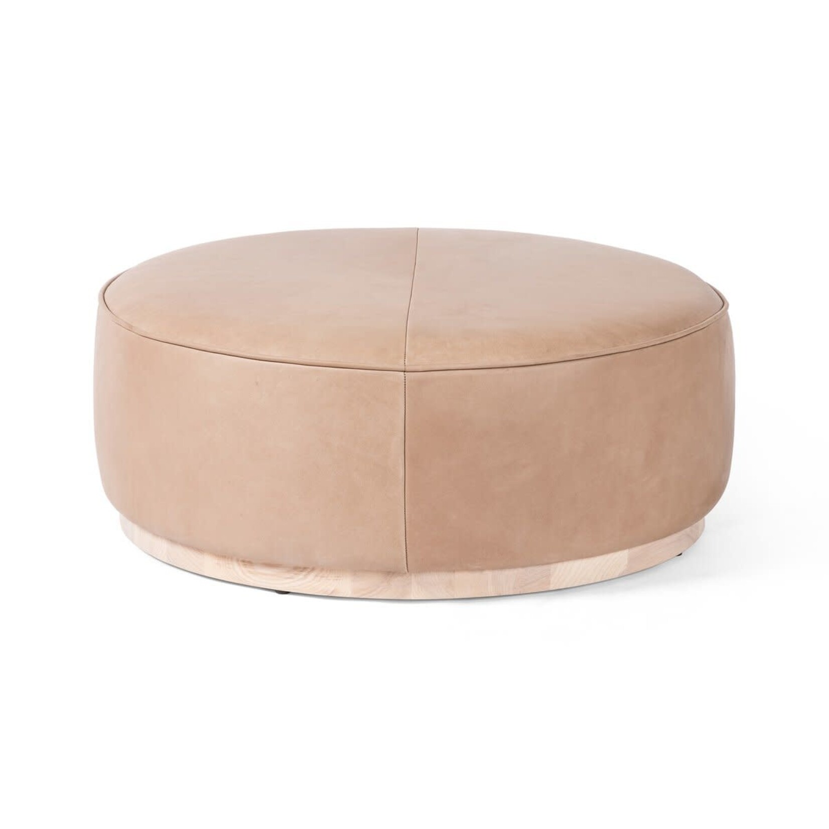 Mickler & Co. Claire Round Leather Ottoman