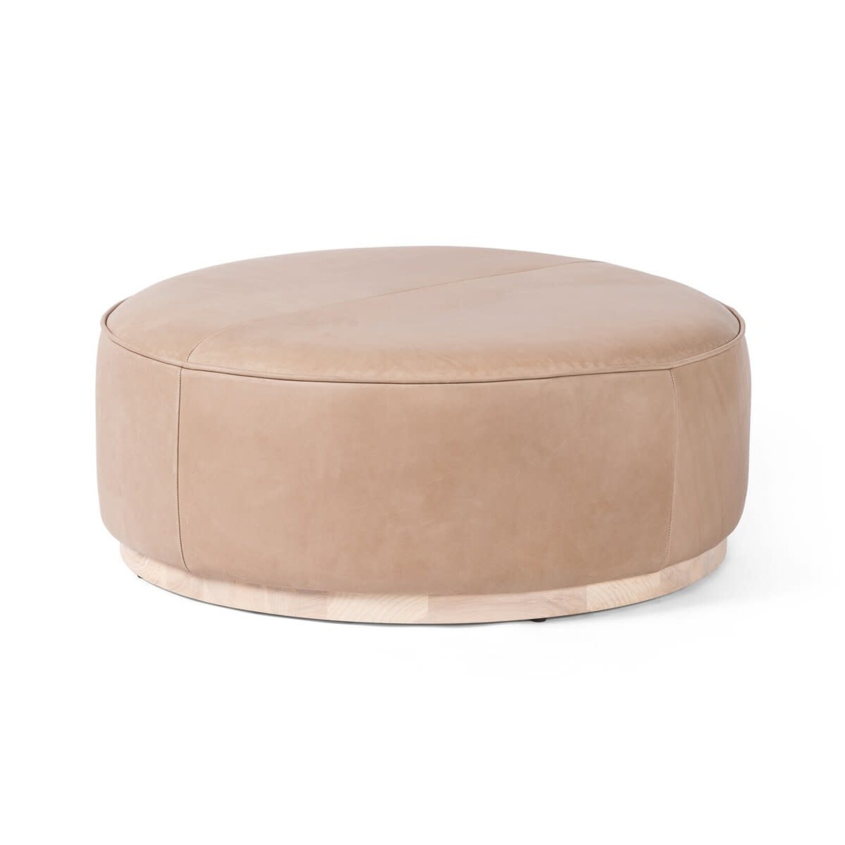 Mickler & Co. Claire Round Leather Ottoman