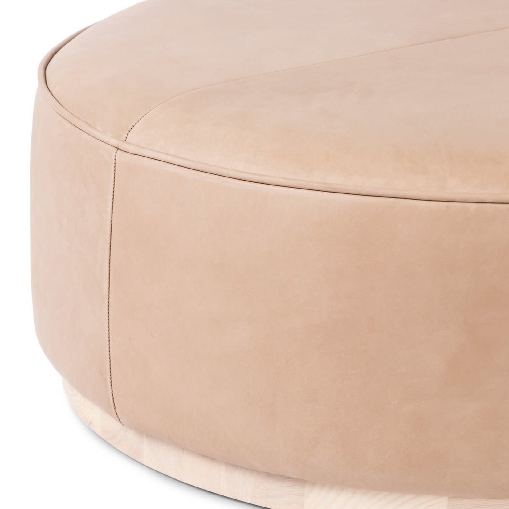 Mickler & Co. Claire Round Leather Ottoman