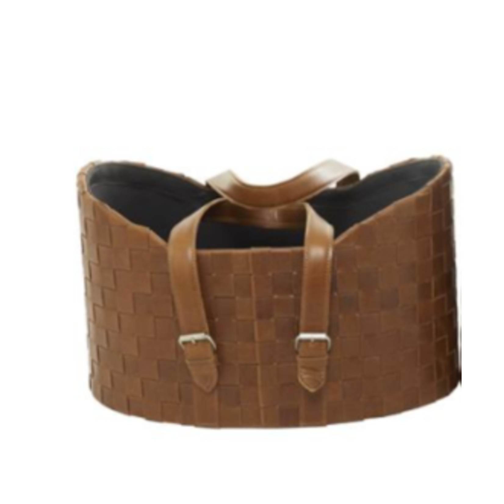 UMA Home Decor Brown Leather Basket