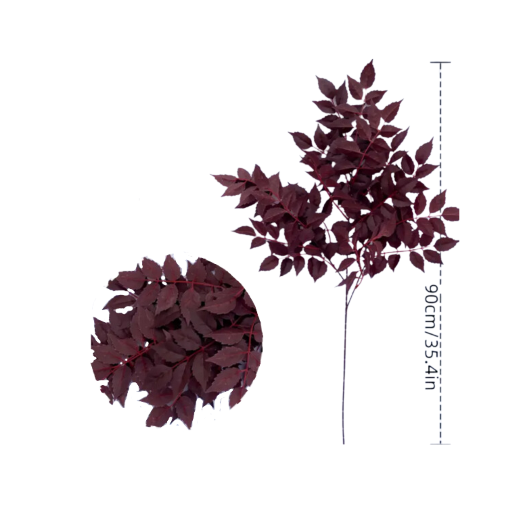 Mickler & Co. Faux Plum Cimicifuga Leaf Sprays Insert (FI-35)