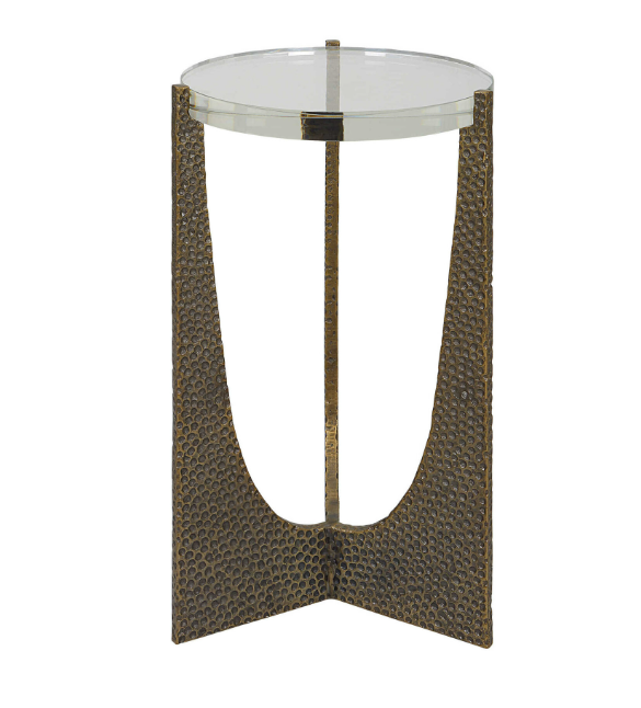 Tia Accent Table with vase and books in minimalistic room