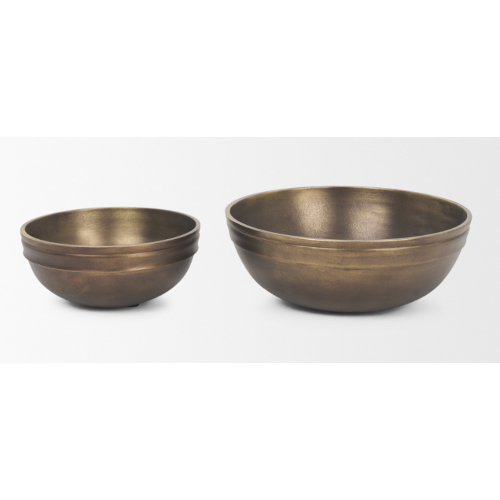 Mickler & Co. Tim Decorative Brass Finished Cast Aluminum Round Bowls