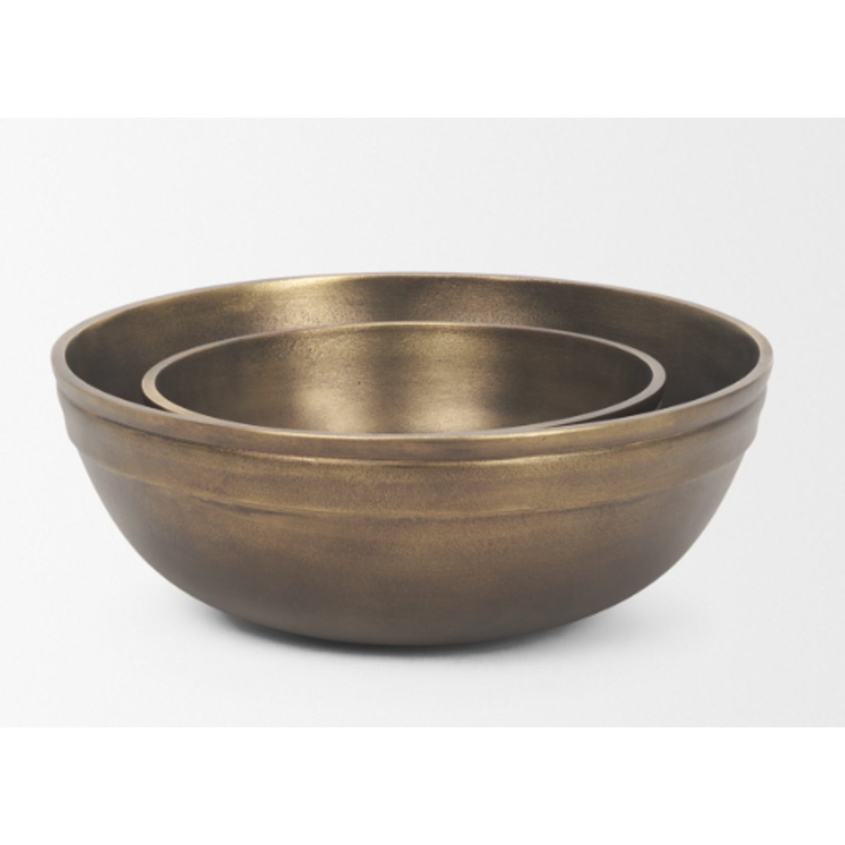 Mickler & Co. Tim Decorative Brass Finished Cast Aluminum Round Bowls