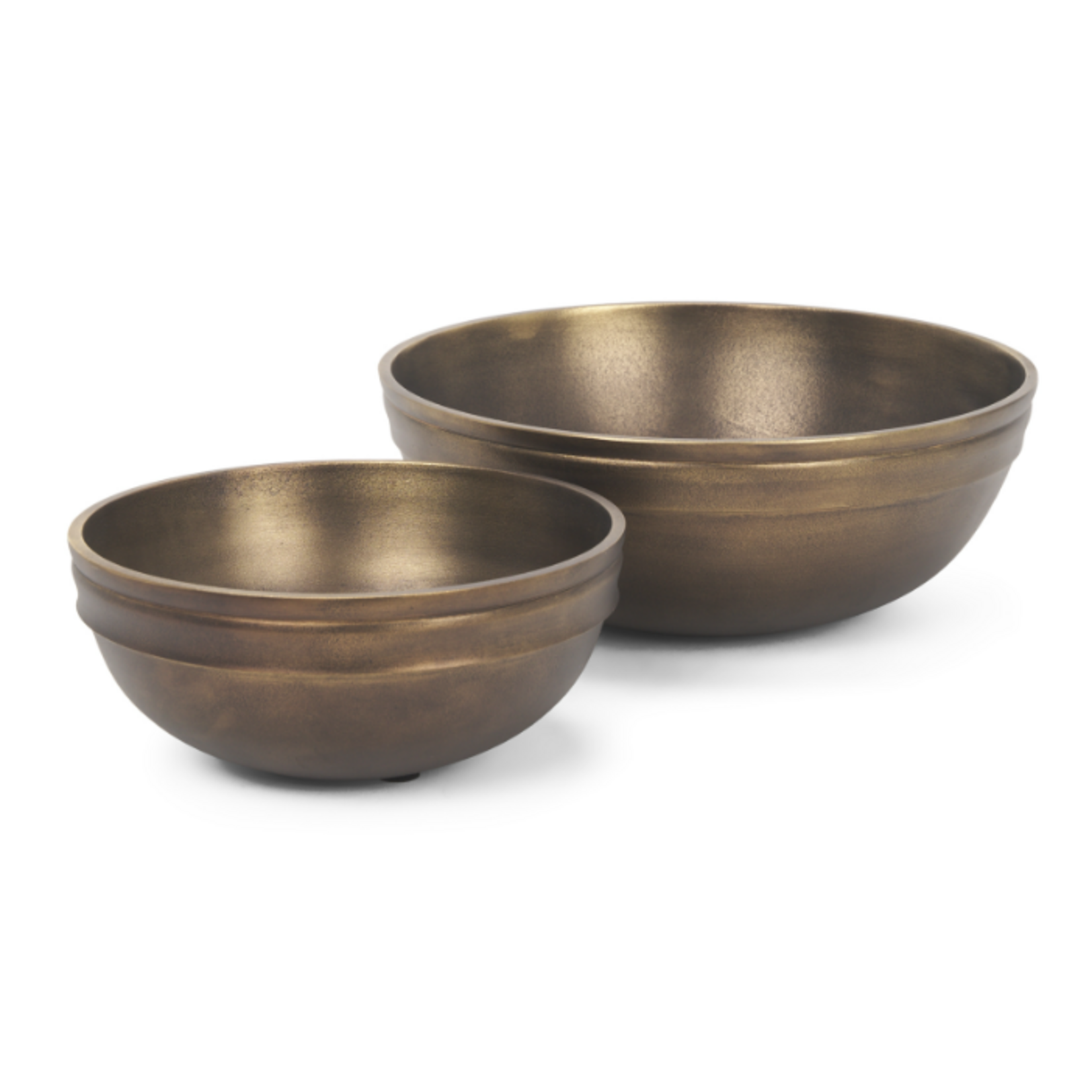 Mickler & Co. Tim Decorative Brass Finished Cast Aluminum Round Bowls