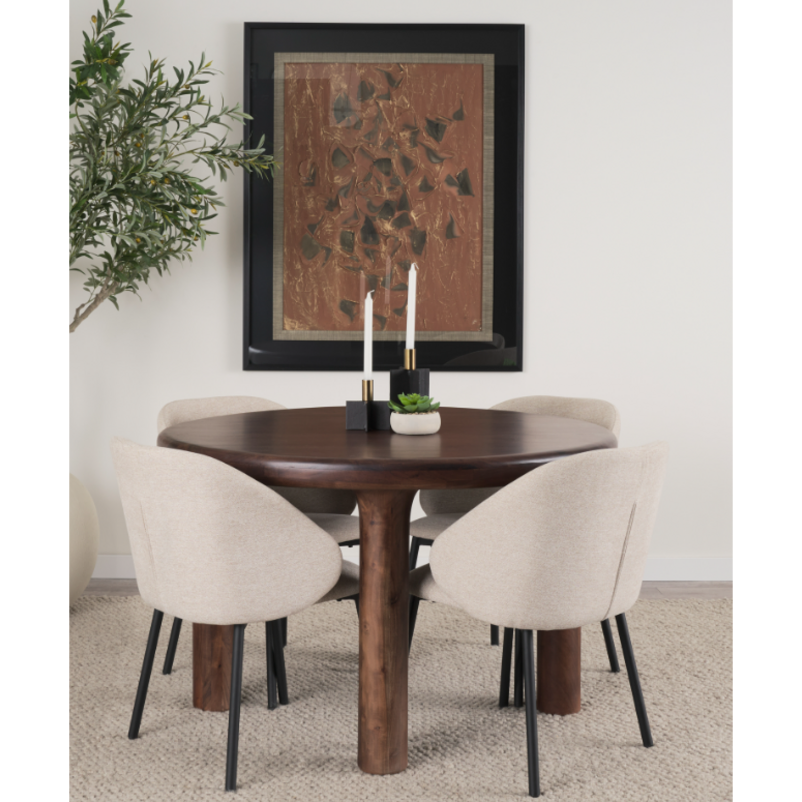 Mickler & Co. Peter Matte Black w/ Brushed Gold Metal Taper Candleholder (Set of 2)