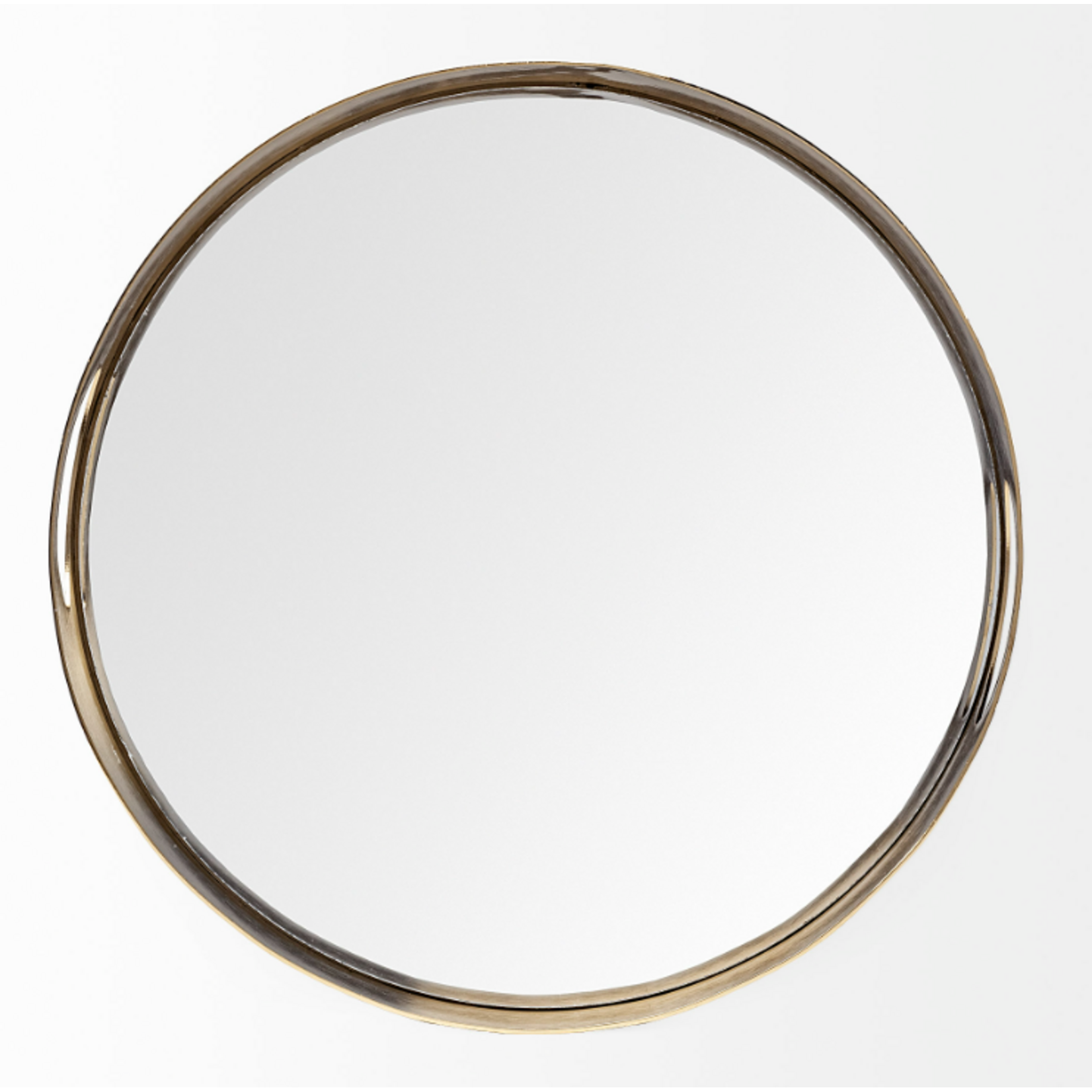 Mickler & Co. Sergio Gold Metal Mirrored Base Round Tray