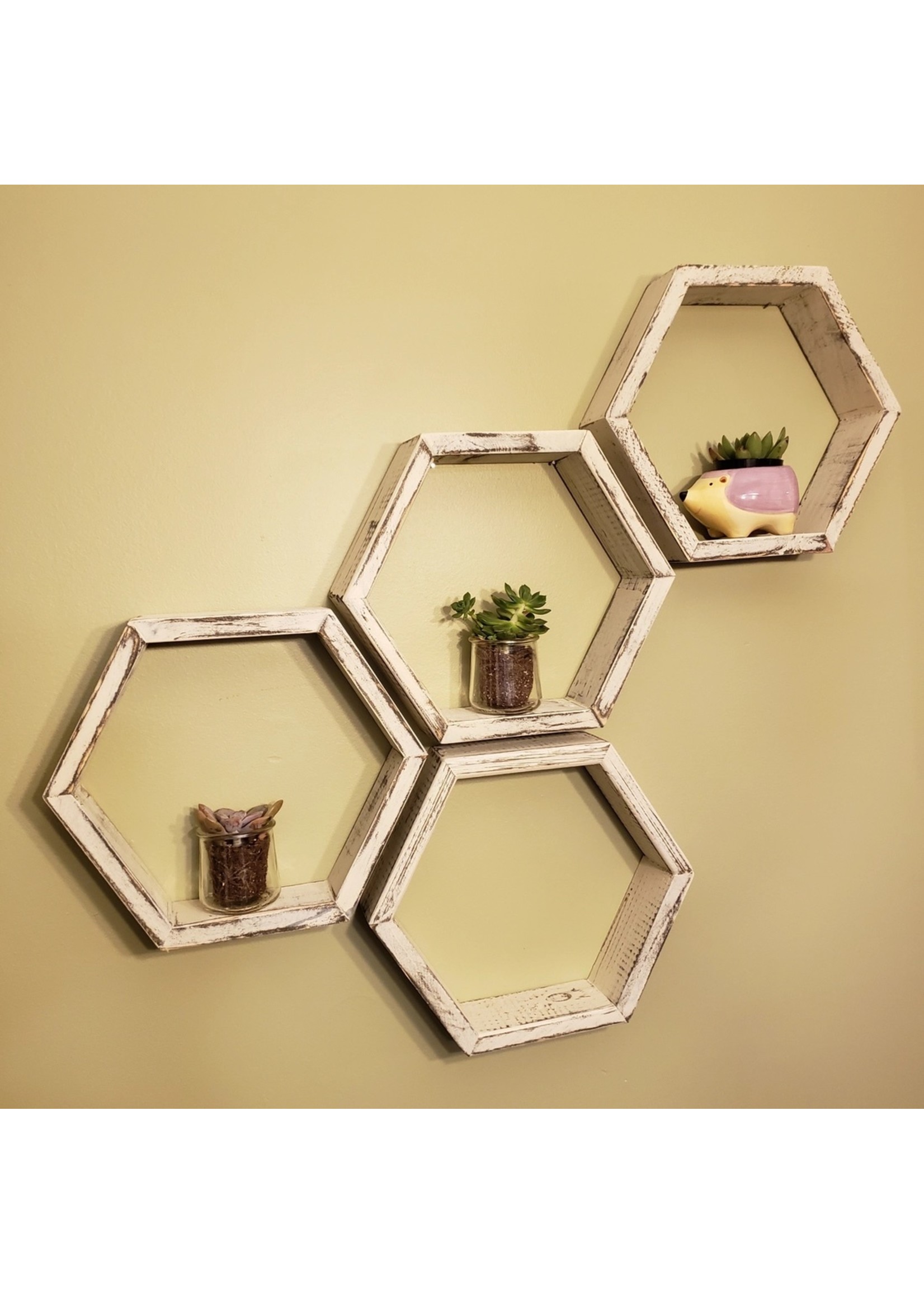 Honeycomb floating shelf