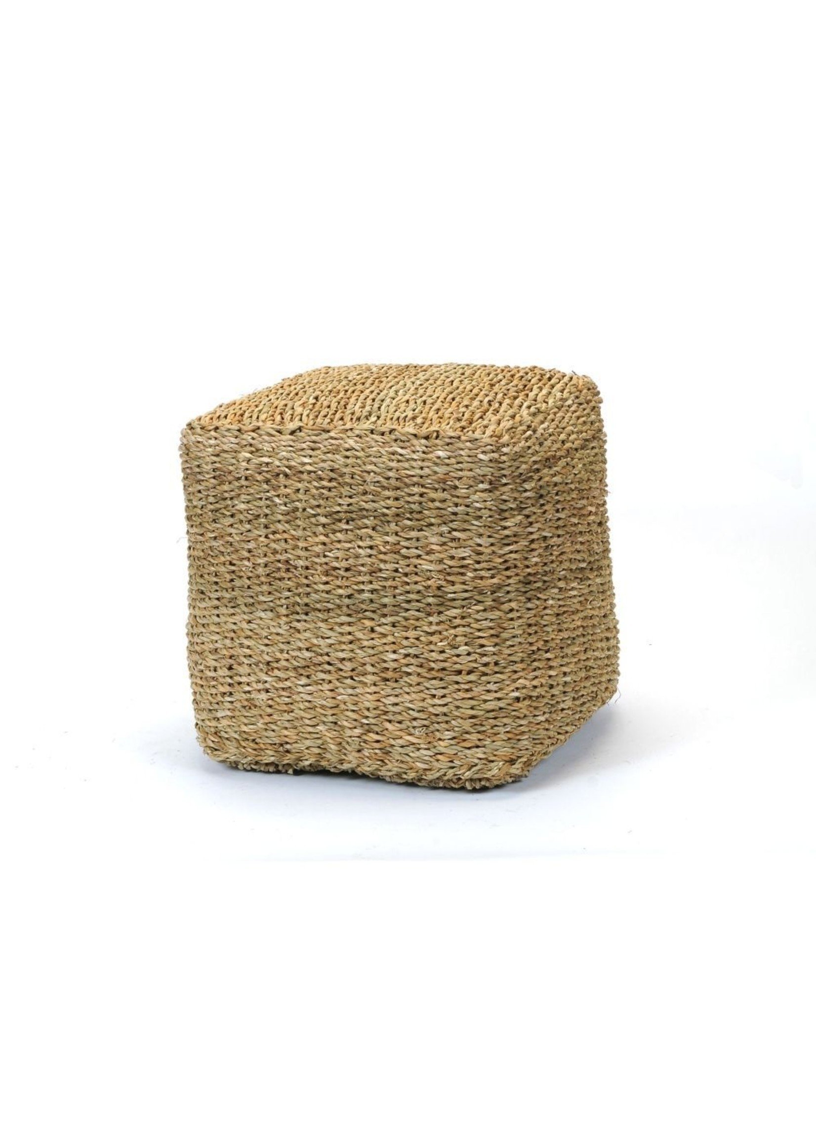 seagrass cube pouf ottoman