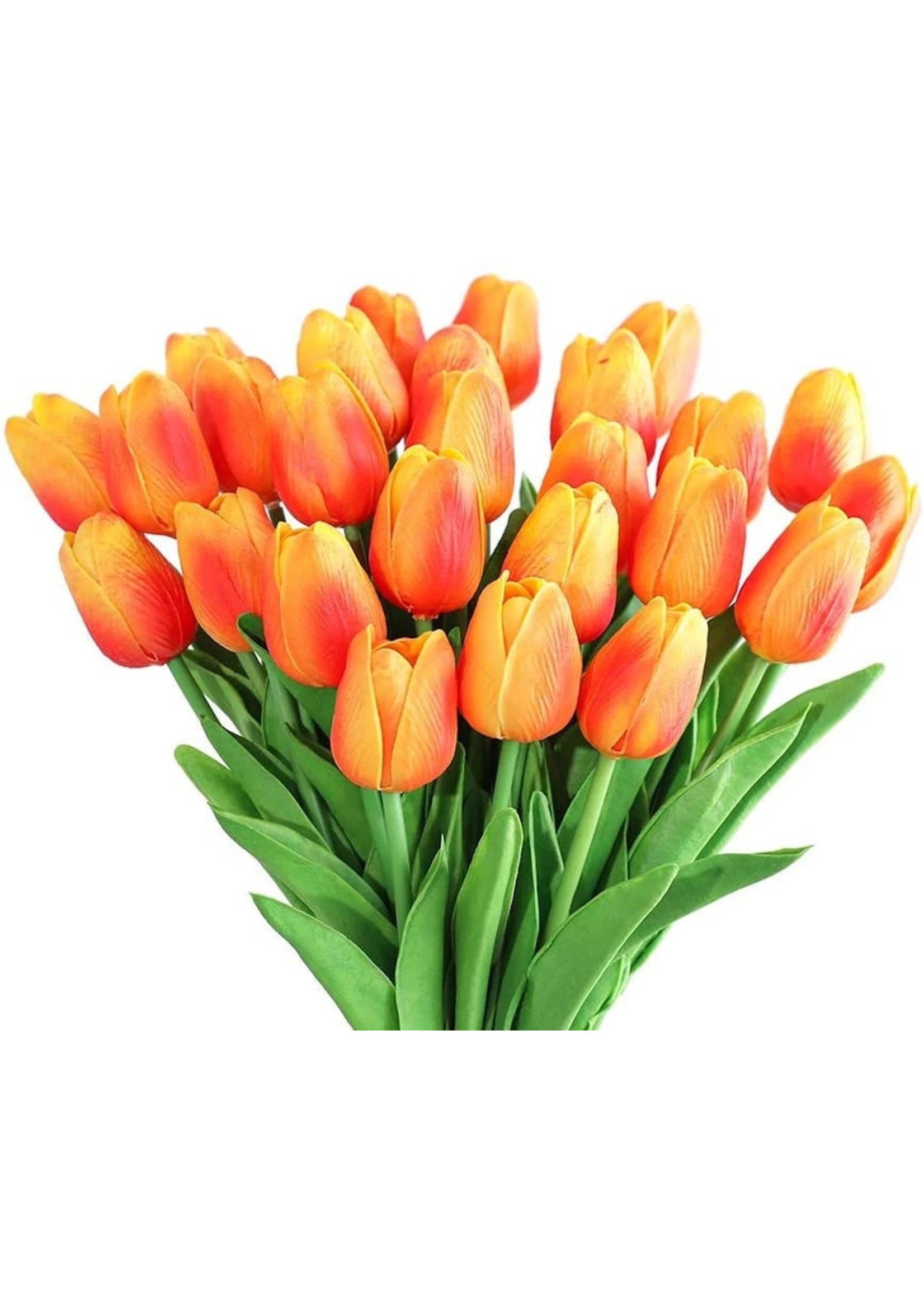 13" faux tulip bundle x 9 orange