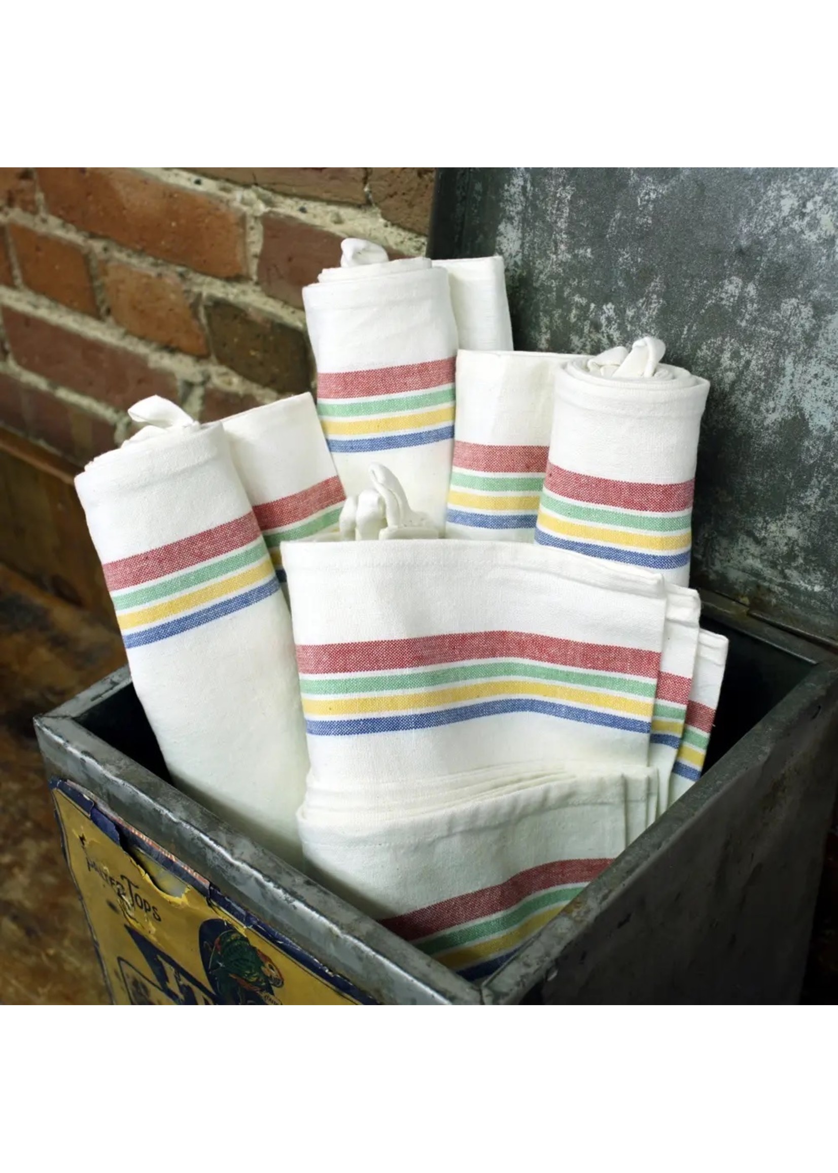 Farmhouse tea towel retro stripe