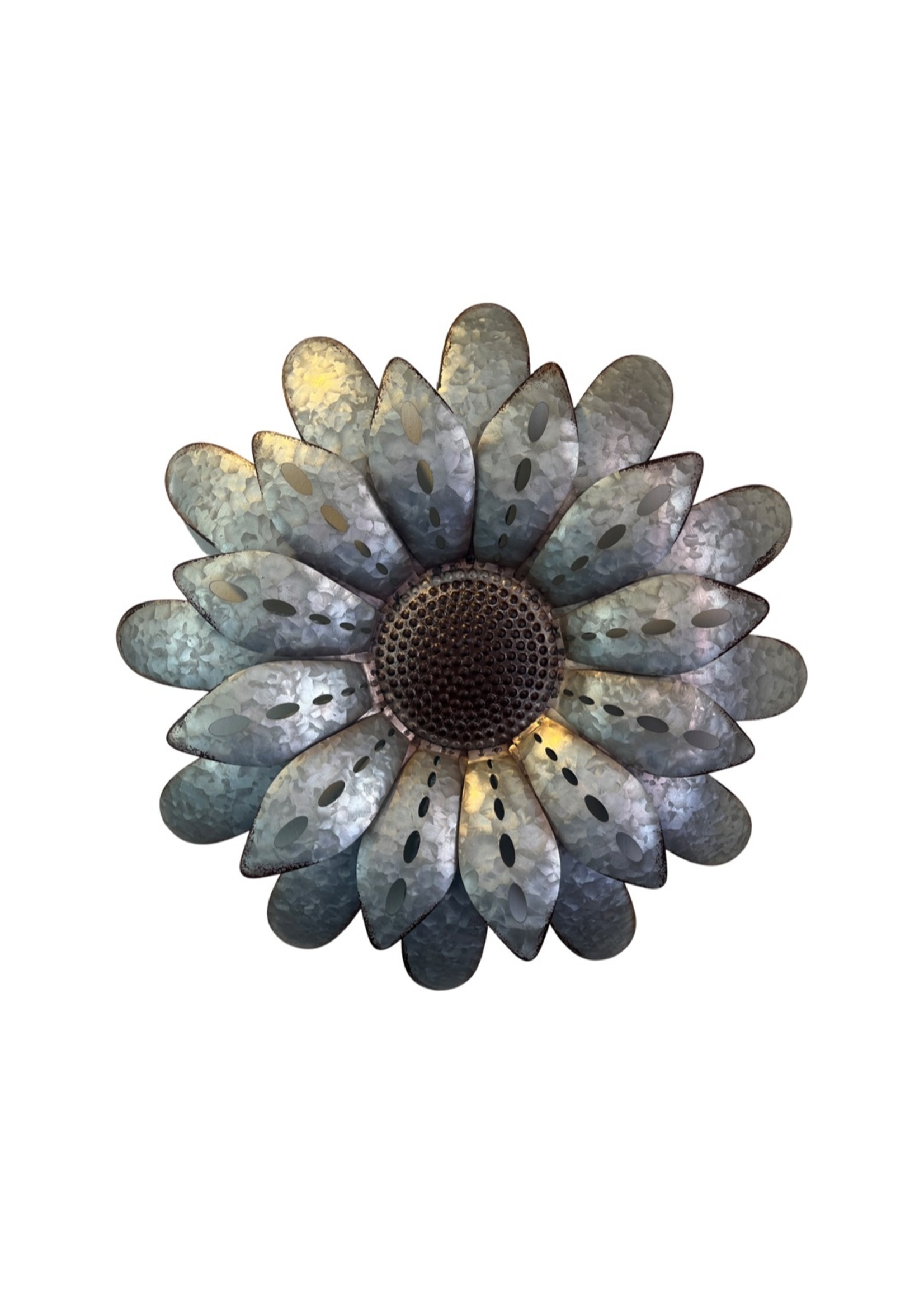 Galvanized flower w holes