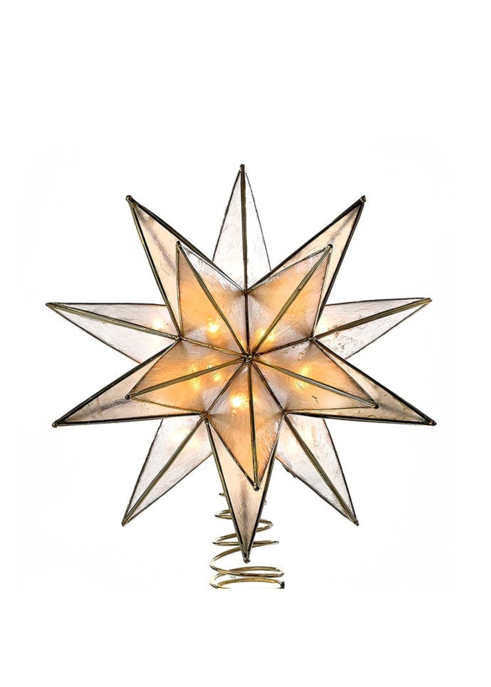 8.25" UL 10-light Capiz gold star treetop